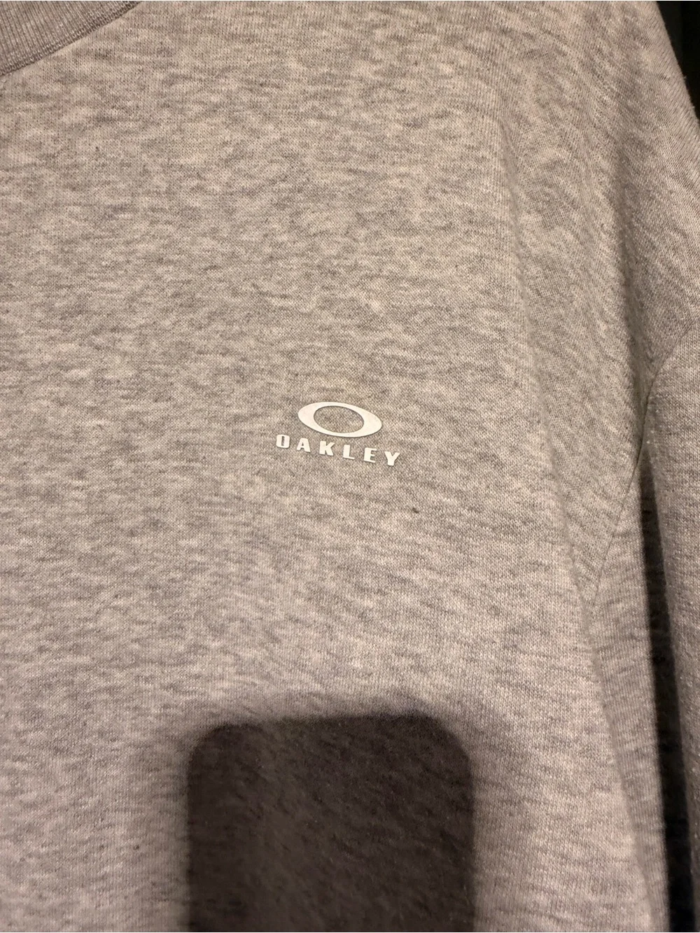 Oakley Light Gray Crewneck Sweatshirt with Logo Tag